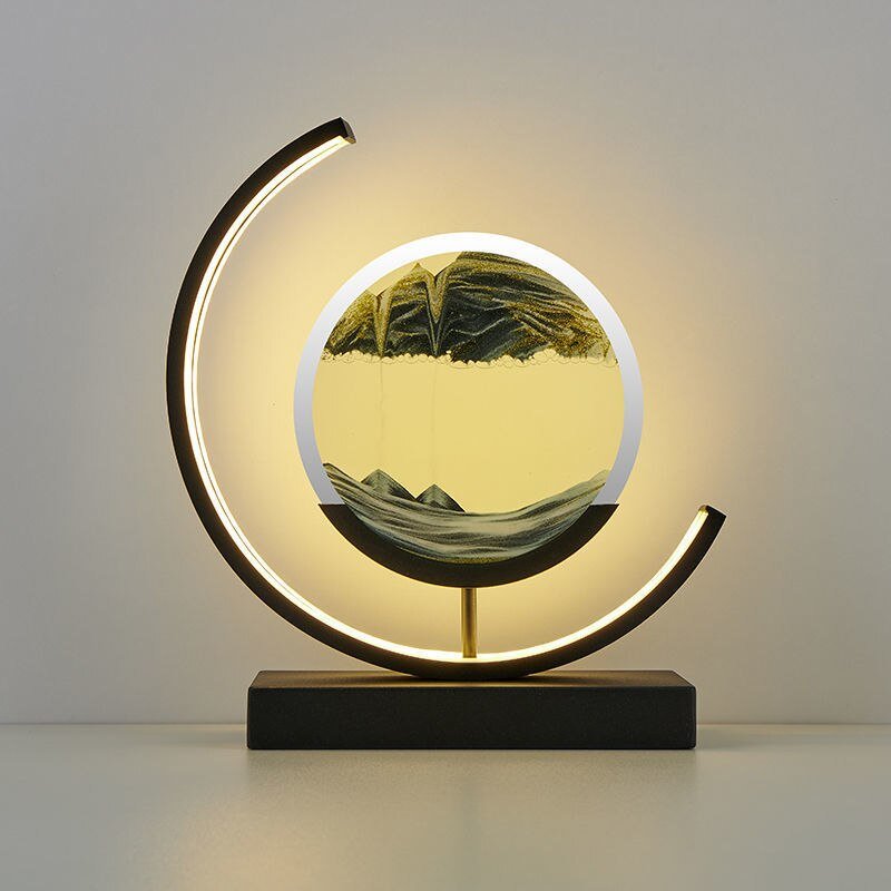 Sandlys – Kviksand LED-bordlampe med sandkunst