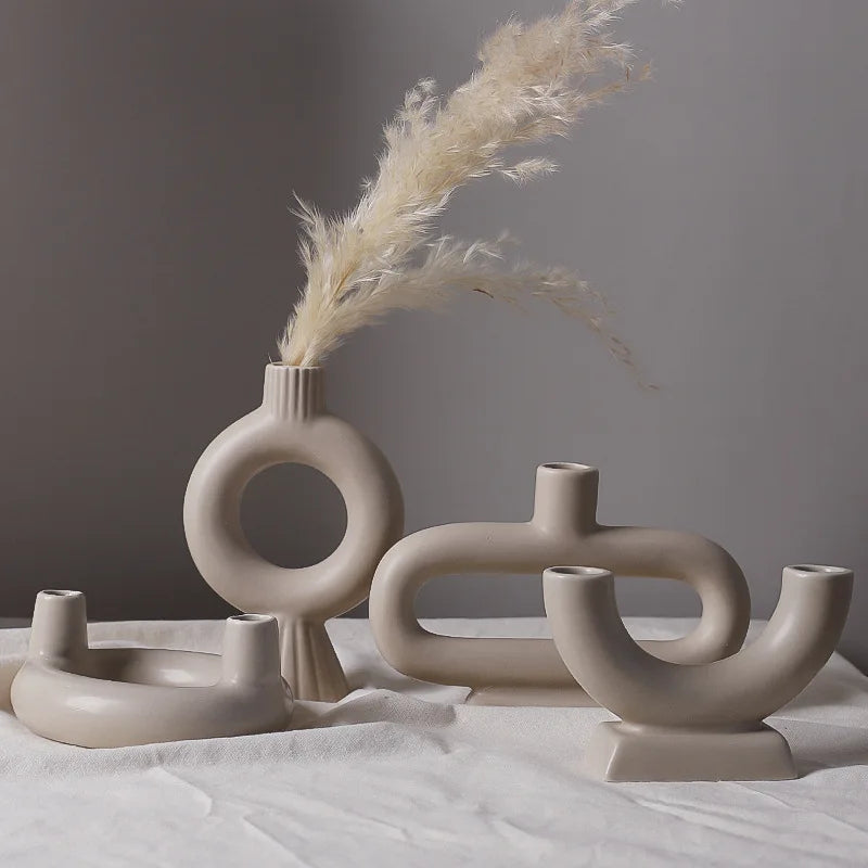 GLØD Portavelas – Candelabro nórdico de hierro y vidrio