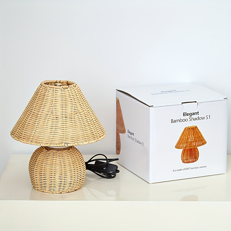 Bambus Skrivebordslampe – USB-drevet Boho Accentlys
