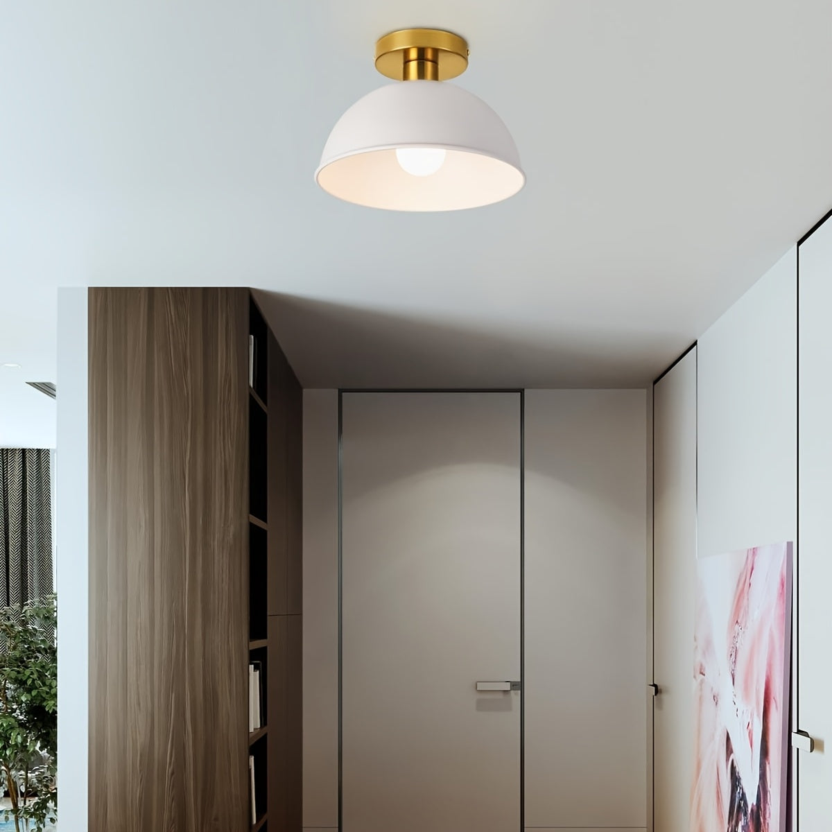 Moderne Loftlampe – Halvindbygget med mat metalfinish