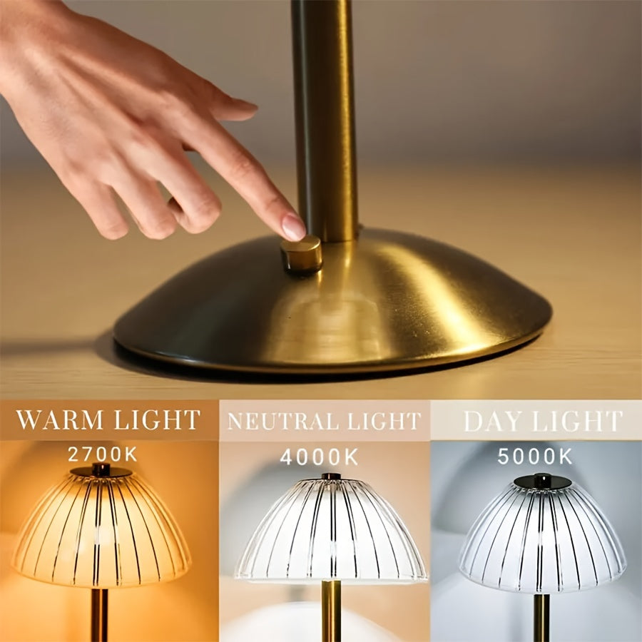 Golden Touch bordlampe – USB-genopladelig med krystalskærm