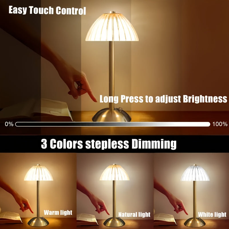 Golden Touch bordlampe – USB-genopladelig med krystalskærm