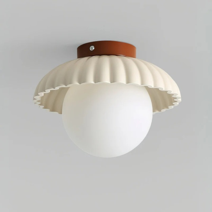 Loftlampe i jern og glas – blødt lys til gang og entré