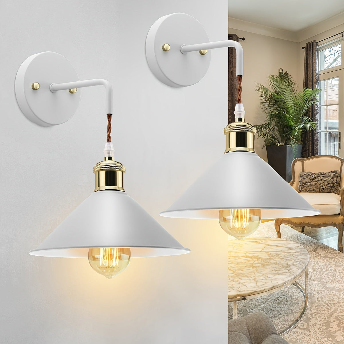 Moderne metalvæglampe – industriel stil, oliebehandlet finish