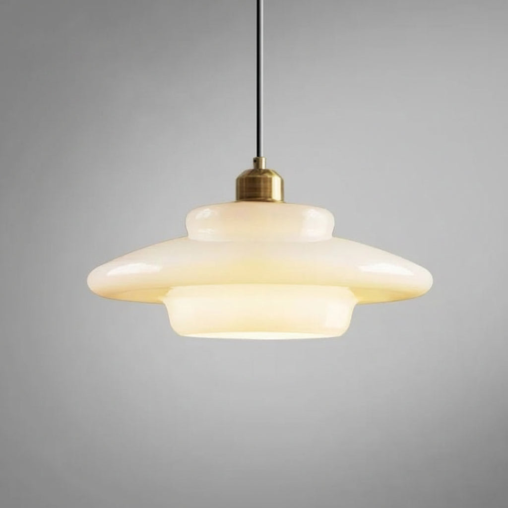 Hvid Glaspendel – Mid-century elegance i glas