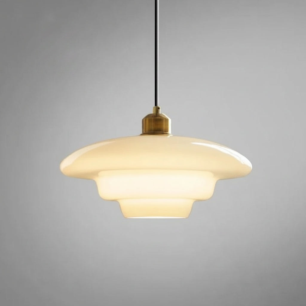Hvid Glaspendel – Mid-century elegance i glas