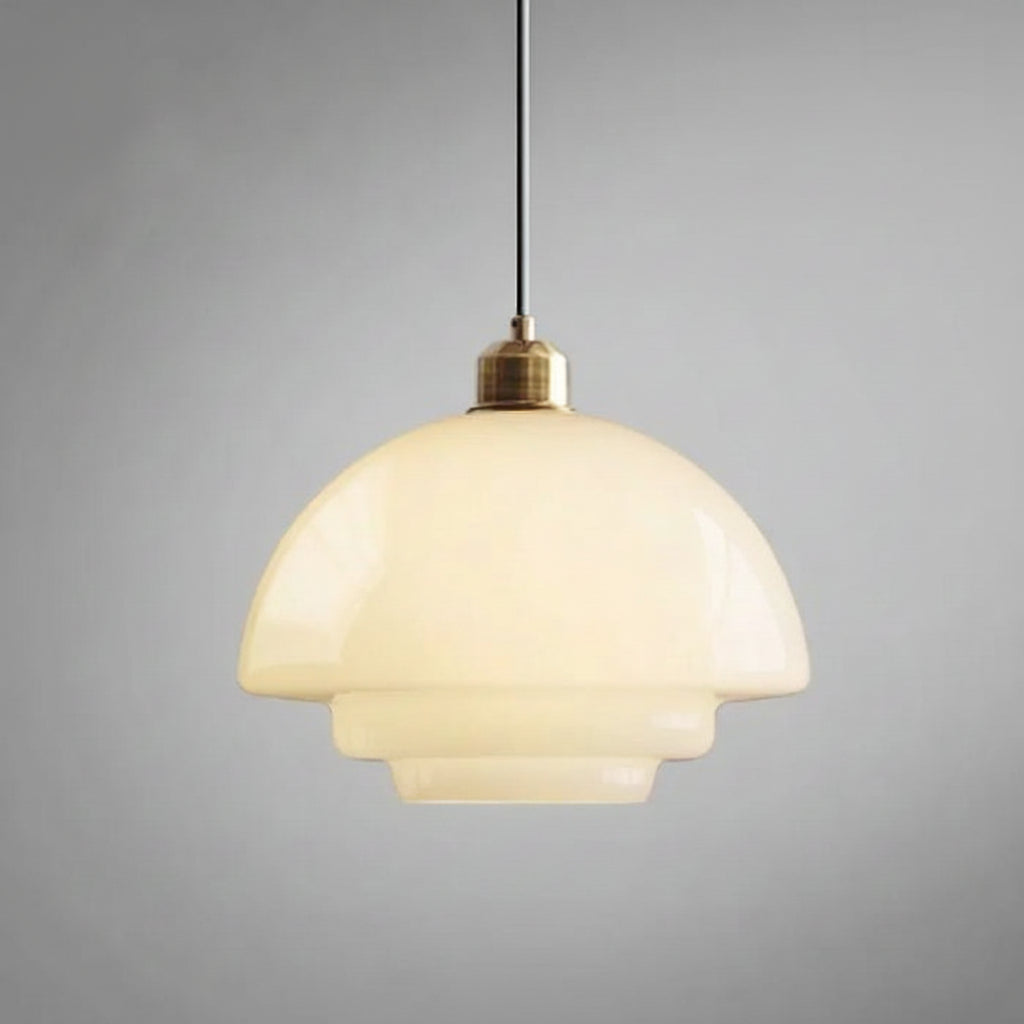 Hvid Glaspendel – Mid-century elegance i glas