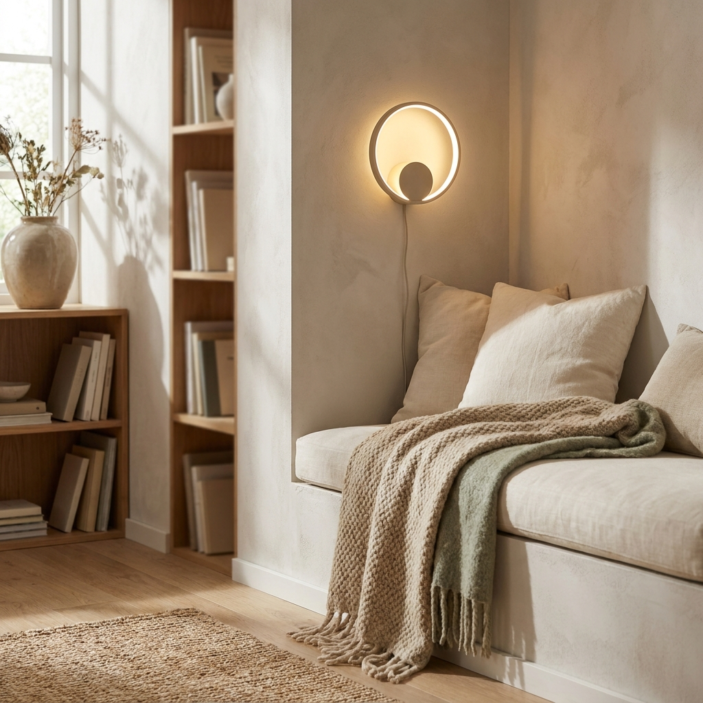 Wall Lighting collection - wall-mounted sconce above a cozy reading nook
