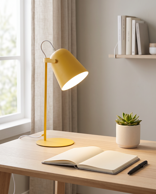 Nordisk Metal LED Bordlampe - nordic metal LED study lamp, styled lifestyle shot