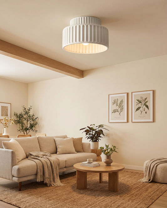 Nordic Ripple – loftlampe med ribbet resin-design