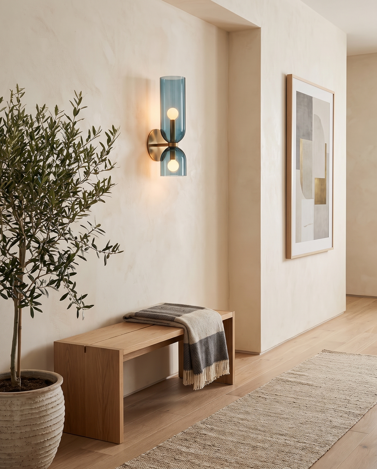 Nordisk glasvæglampe – røget rørdesign