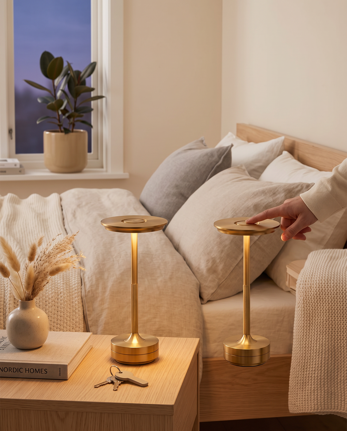 Genopladelig berøringsbordlampe – dæmpbar LED med USB-C opladning