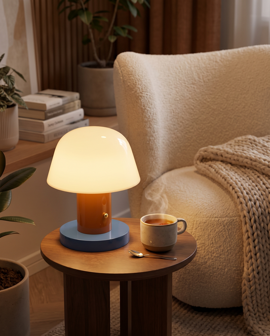 Svampebordlampe – genopladelig med touch-dæmpning