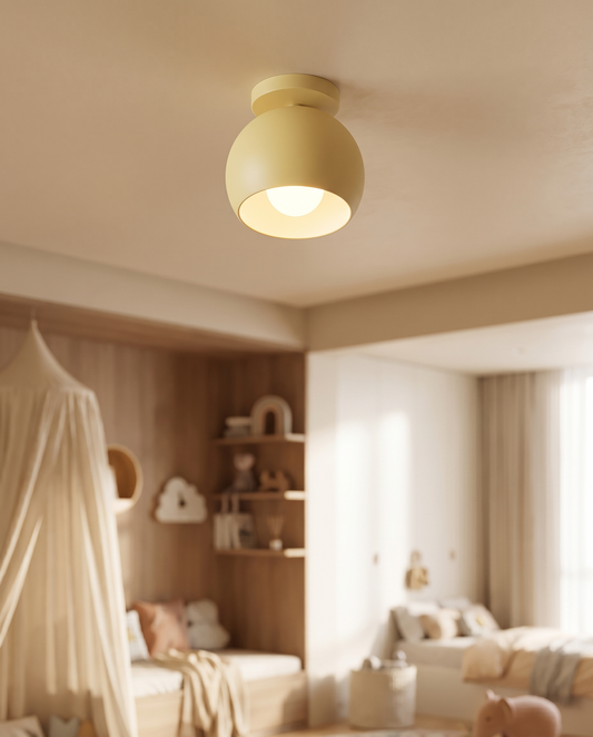 Macaron-loftlampe – rund aluminiumslampe i pastelfarver