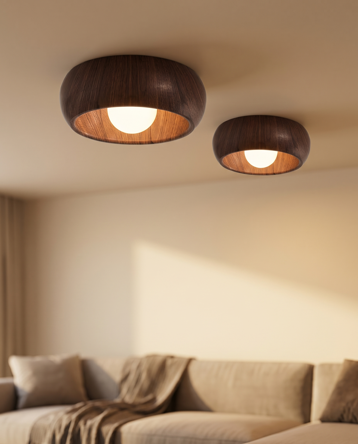 Albanora Loftlampe – minimalistisk træarmatur med LED
