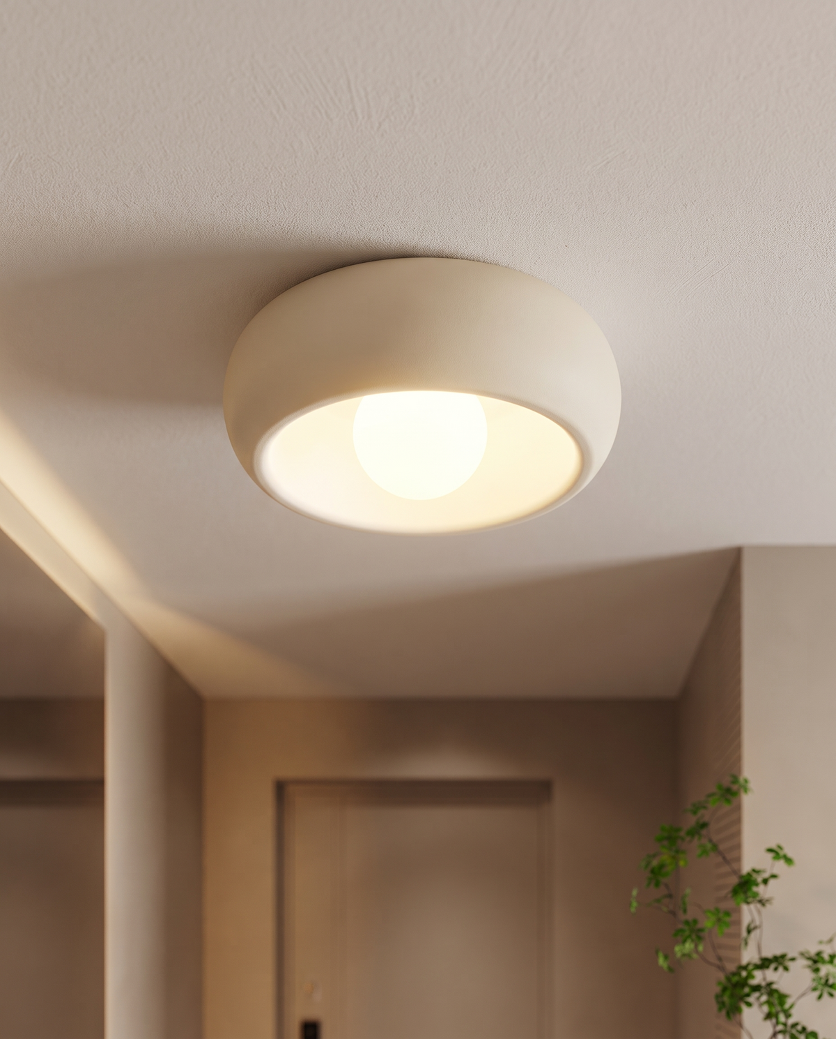 Minimalistisk cirkulær loftlampe – Moderne indbygningsmodel