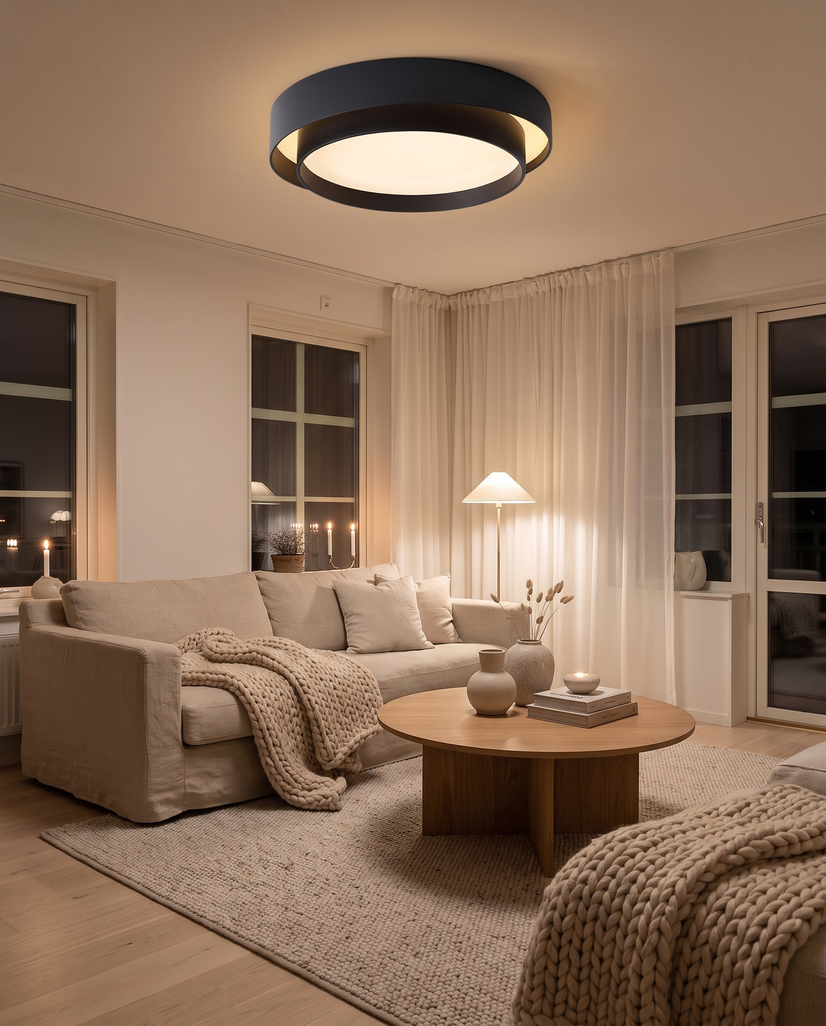 Nordisk rund LED-loftlampe – minimalistisk design