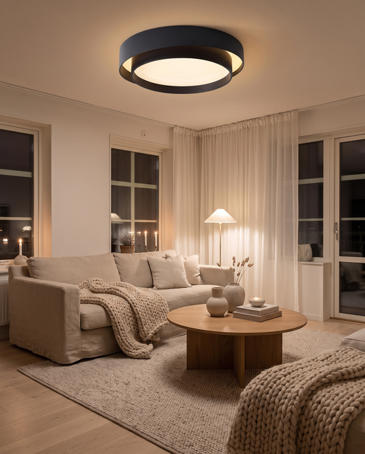 Nordisk rund LED-loftlampe – minimalistisk design