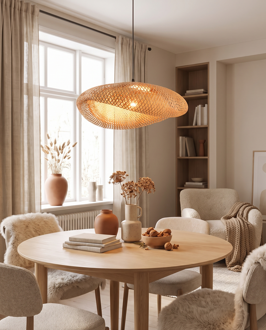 BambooBoho – håndvævet bambuslampeskærm i bohemestil