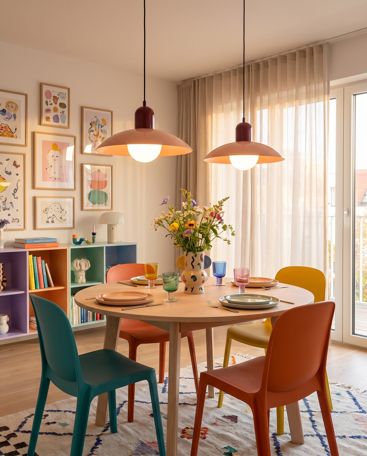 Macaron Bauhaus Pendel – Farverig loftlampe