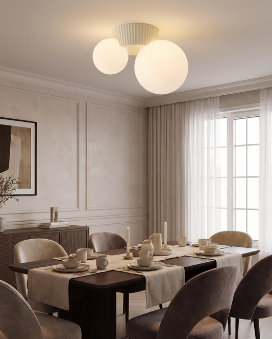 Luméa Loftlampe – Fransk Design med Dobbelt Glaskugle