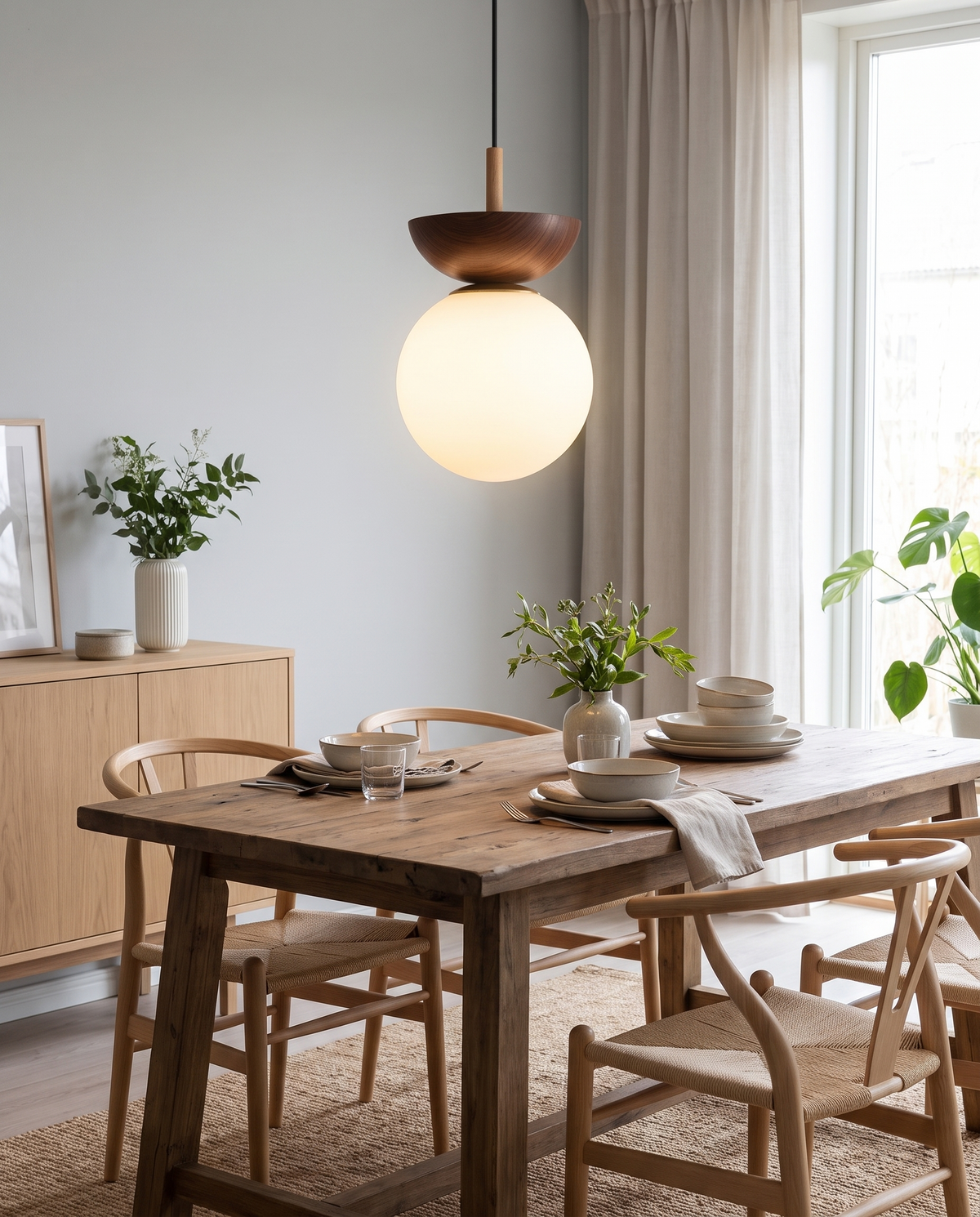 Nordisk Glaskuglelampe – Loft- eller Pendelmontering