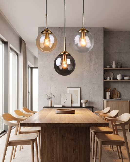 Glaspendel – Nordisk Design i Rav, Røggrå eller Klart Glas