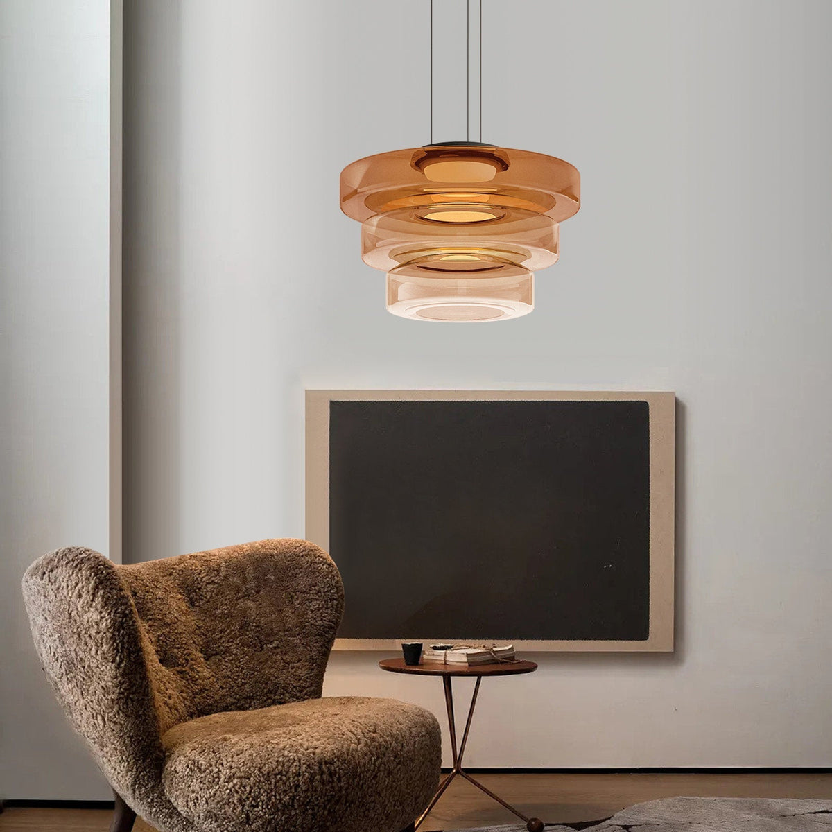 Glaspendel i Bauhaus-stil – lagdelt glasskærm