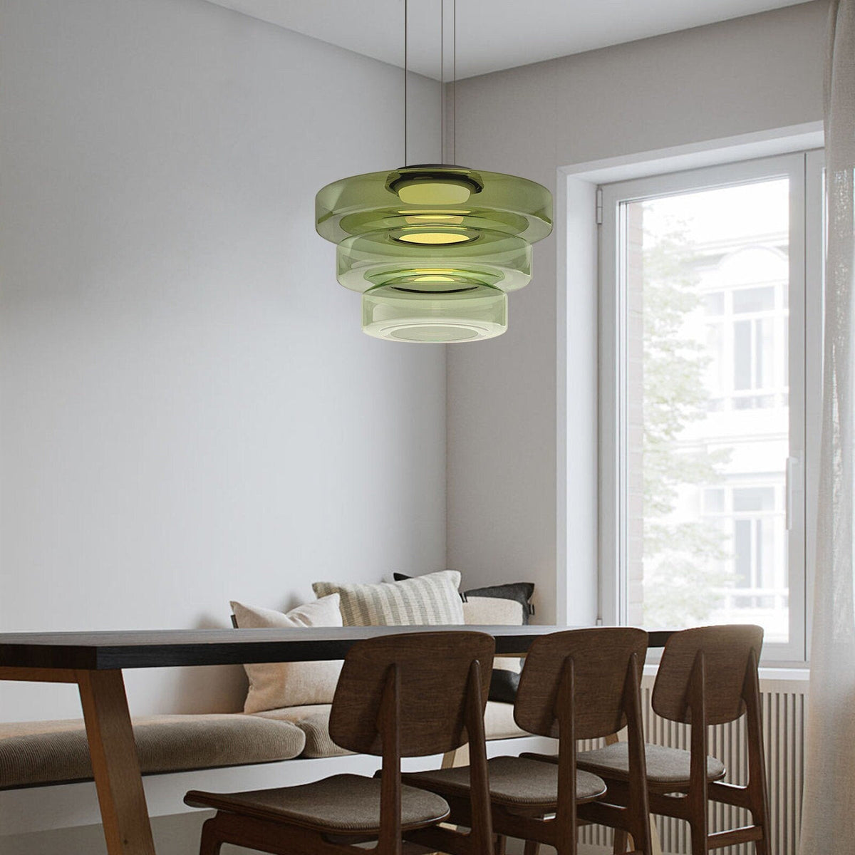 Glaspendel i Bauhaus-stil – lagdelt glasskærm