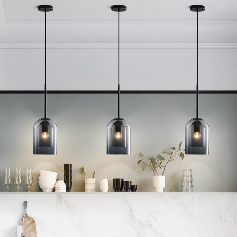 Mica Mid-Century Pendel | Dobbelt Glasskærm