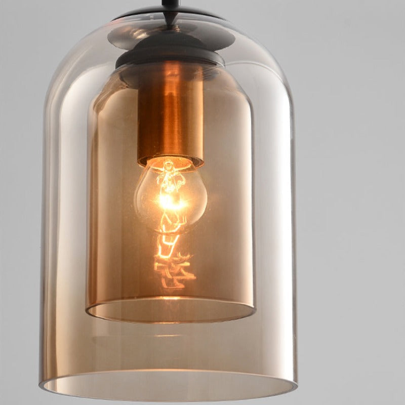 Mica Mid-Century Pendel | Dobbelt Glasskærm