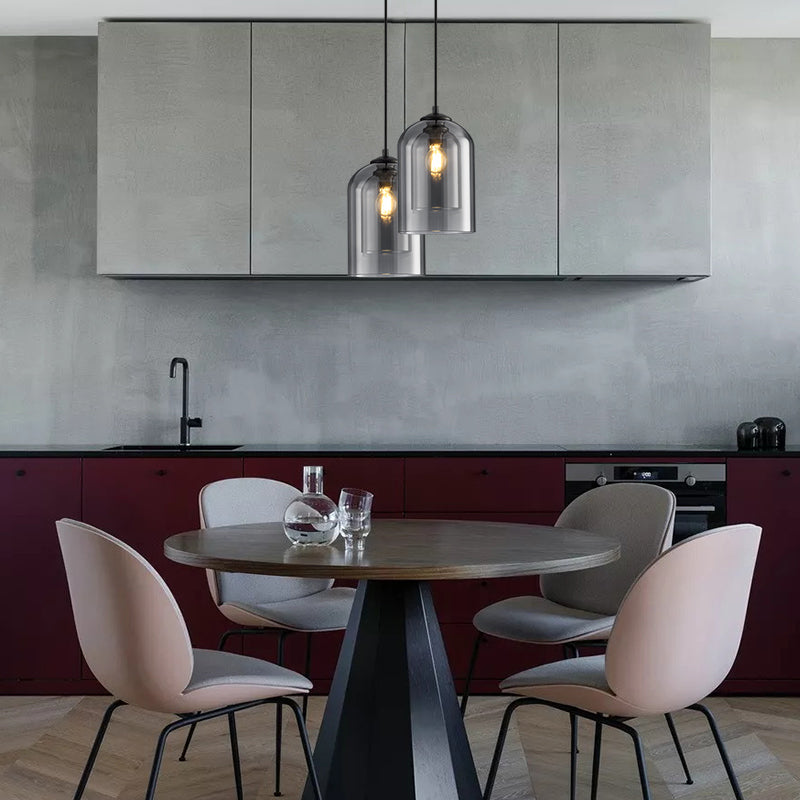 Mica Mid-Century Pendel | Dobbelt Glasskærm