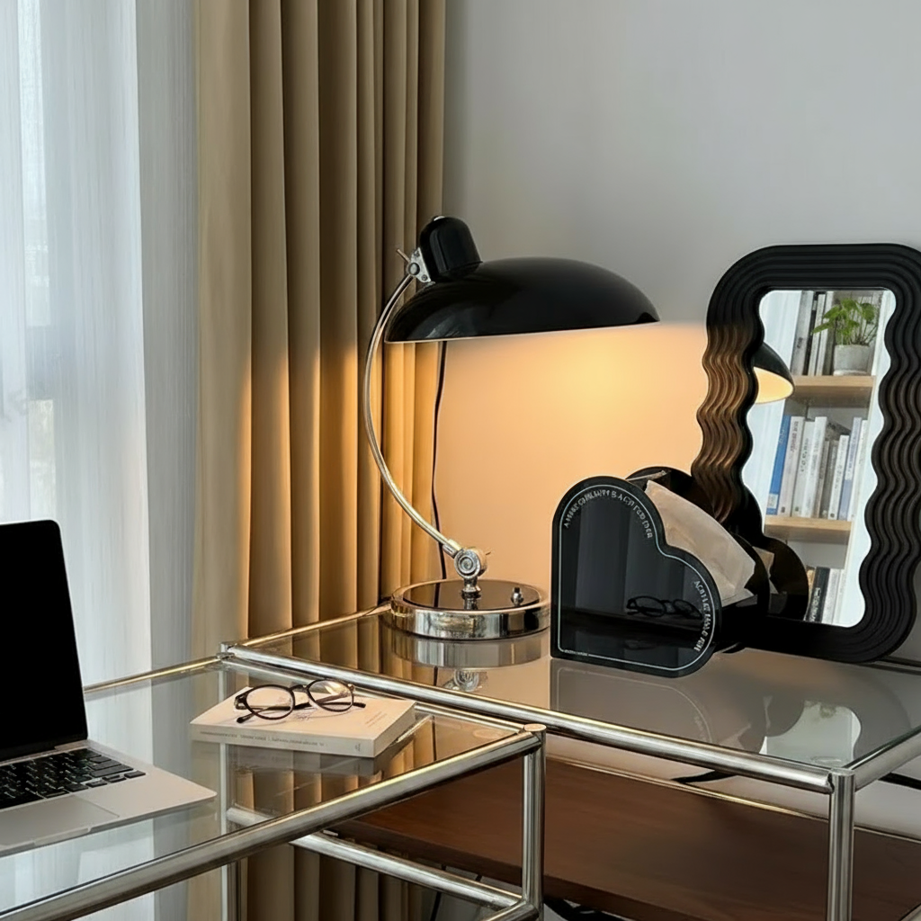 ScandiArc Bordlampe – Buet design i Bauhaus-stil