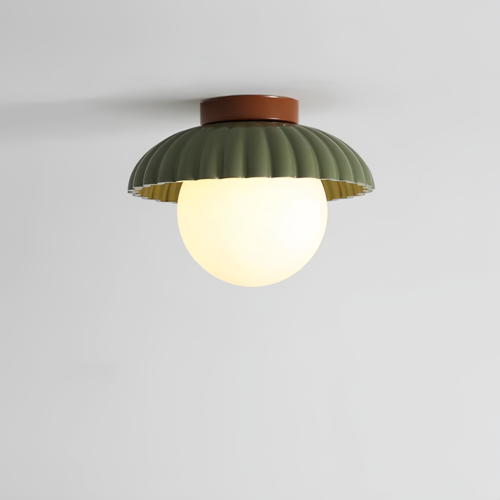 Loftlampe i jern og glas – blødt lys til gang og entré