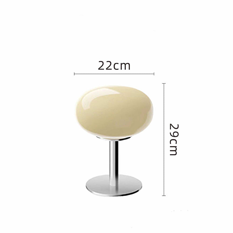 Italiensk Designerlampe – Glasbordlampe med kromfod