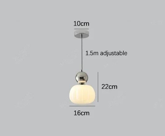 Nordisk Græskarpendel – Moderne LED-loftlampe i glas